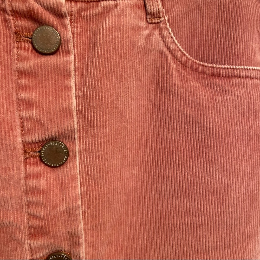 Roxy Hibiscus Pink Corduroy Button-Front Skirt - Picture 2 of 5